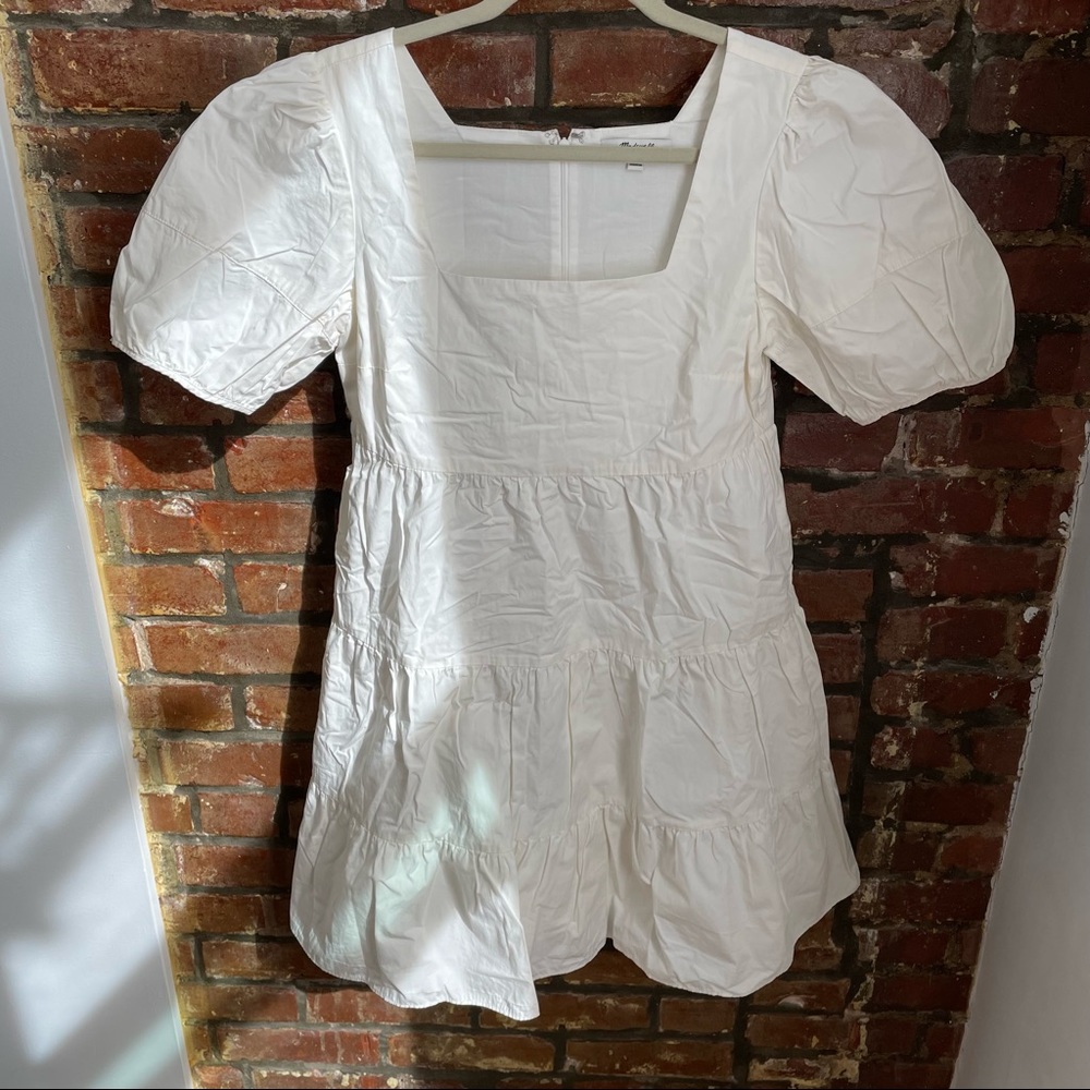 Madewell Puff Sleeve Tiered Dress